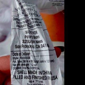 Pottery barn duvet toddler